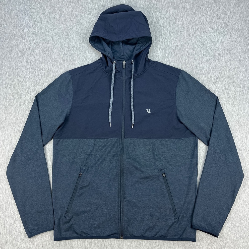 Vuori Sunday Element Jacket Mens Large Ink Blue Full Zip Running MINT